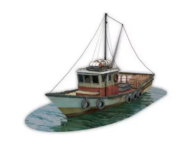 Fishing Vessel Low-poly 3D model