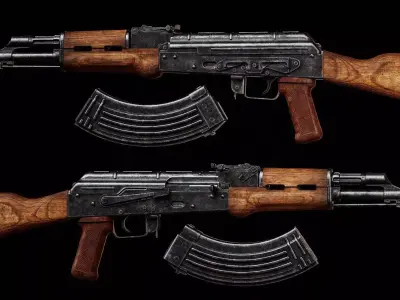 Ak-M game ready Low-poly 3D model