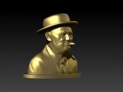 Winston Churchill Bust Ready for 3D printing 3D print model