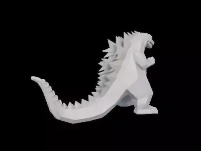 Low Poly Godzilla Sculpture 3D print model