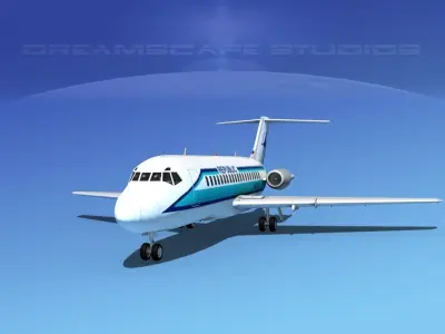 Douglas DC-9-20 North Central 3D model