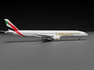 Boeing 777-300ER Emirates Livery 3D model