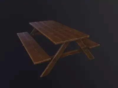 Picnic Table 3D Model Low-poly 3D model purchase