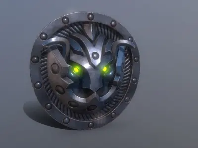 lion shield Free low-poly 3D model