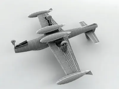  F84-G Thunderjet Jet Aircraft 3D model