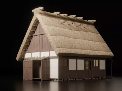 Feudal Japanese Village Modular Set 3D model