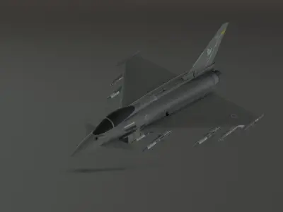 Typhoon Fighter Jet - Photorealistic Low-poly 3D model