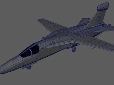 Lowpoly EF-111A Raven Aircraft 3D Model Low-poly 3D model