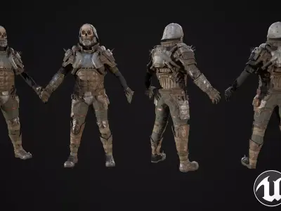 Skull armor 1 Low-poly 3D model