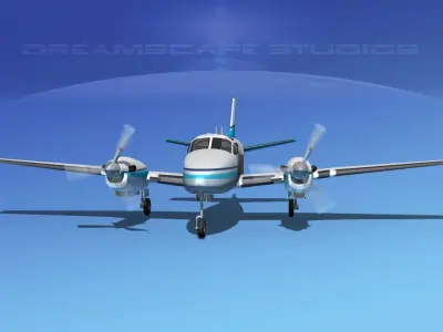 Beechcraft King Air 90 V02 3D model