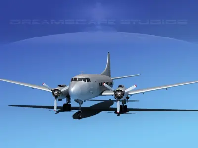 Martin 202 Bare Metal 3D model