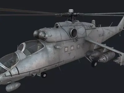 Mi-35m Low-poly 3D model