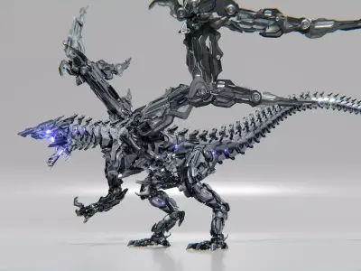 Dragon Robot Low-poly 3D model