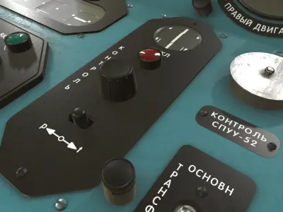 Mi-8MT Mi-17MT Central Panels Board Russian Low-poly 3D model