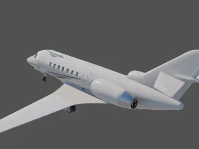 Privet jet Low-poly 3D model