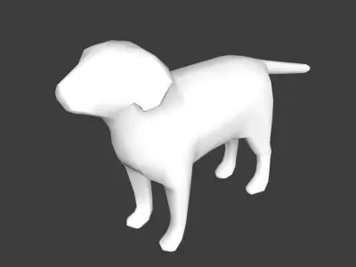 Lowpoly Dog 3D model Vray Ready Game Ready VR AR Ready Free low-poly 3D model