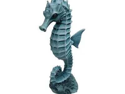 Realistic Seahorse Figurine 3D Model Low-poly 3D model