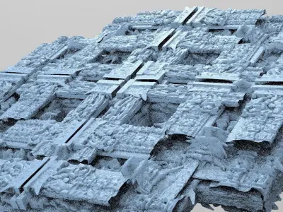 Babylonian Ancient Stone Floor 1 3D model