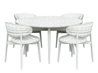 Oleandro chair with table 3D model