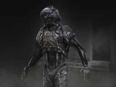 Sci Fi Destroyer Hunter Low-poly 3D model