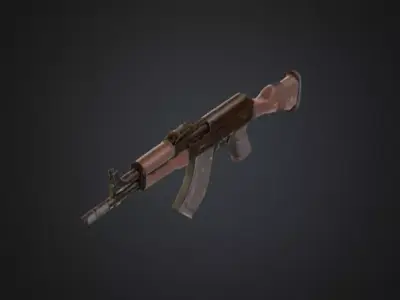 AK47 Assault Rifle Low-poly 3D model