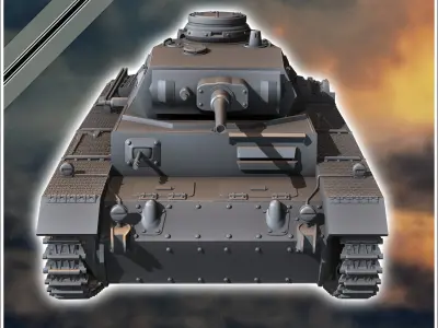 Panzer III Ausf J early - miniatures tabletop scenery 3D print model