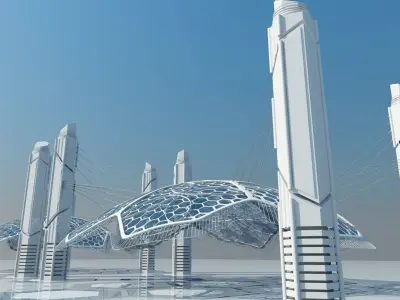 Futuristic Architectural Structure 15 3D model