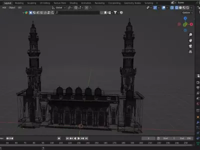 Madina Mosque Entrance 4 Low-poly 3D model
