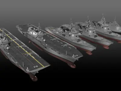 Japan Maritime Self Defence Force 3D Model Collection