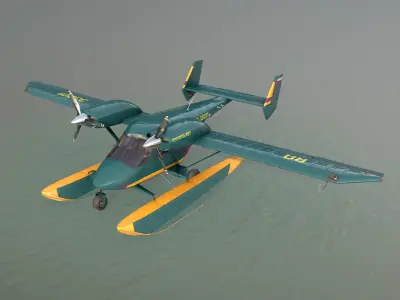 Accord-201 Floatsplane GreenYellow Livery Low-poly 3D model
