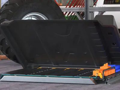 Electric Car Battery Open 3D model