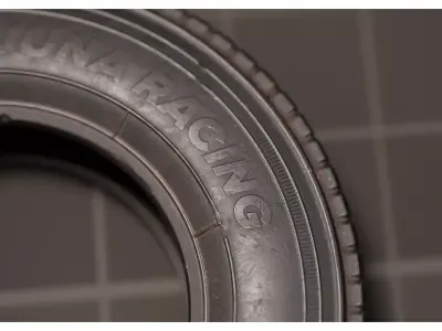 Old Car Tire Rubber Wheel Dirty with Bird Droppings Dock Pier 3D model