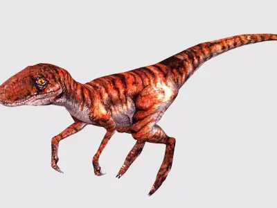 3D Animated and Rigged Raptor Dinosaur Velociraptor Low-poly 3D model