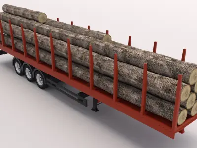 Timber Trailer 3D model