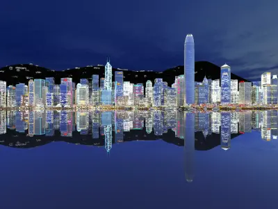 Hong Kong City Low-poly 3D model