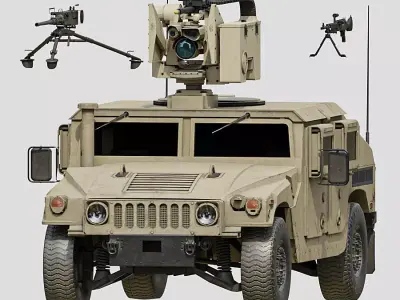 Humvee M1151 CROWS Low-poly 3D model