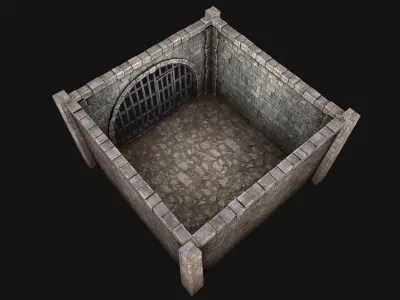 Medieval Prison Cell Aviary Low-poly 3D model