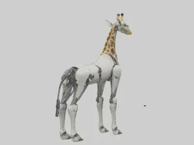 Robot version of a robot giraffe model Low-poly 3D model