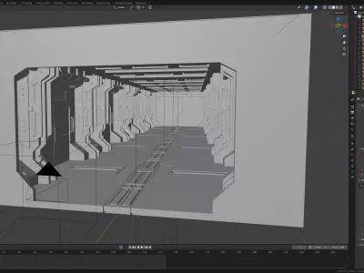 Bright Sci-Fi Corridor 3D model
