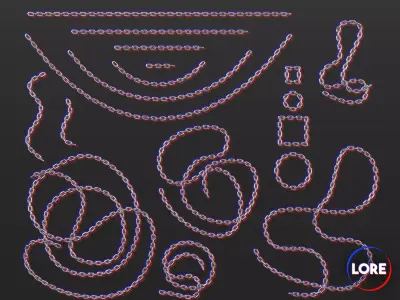 Medieval Essentials Chain Building Set Low-poly 3D model