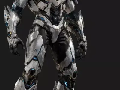 NEW Sci Fi Warrior Protagonist with rig Low-poly 3D model