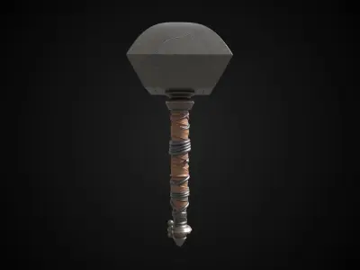 Stylized Dwarf Sword - Stonebell - Game Ready 3D model