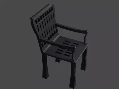 Low Poly Modern Black Armchair 3D Model Low-poly 3D model