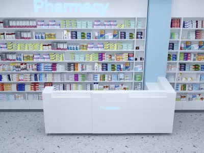 Pharmacy Low-poly 3D model blender Format Low-poly 3D model