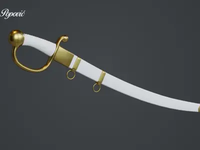 Sabre gold sword 3D model