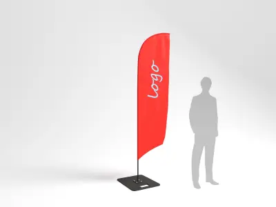 Beach Flag Medium 3D model