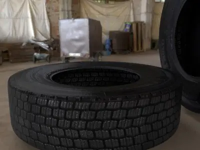 Tire wheel  Michelin X Multi por Truck bus and Trailer Low-poly 3D model