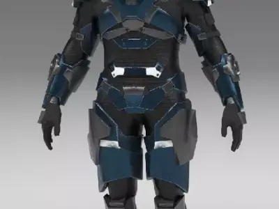 Cyborg armor Low-poly 3D model