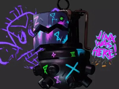 Arcane League of Legends JINX Granade Low-Poly Free low-poly 3D model