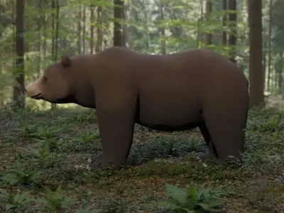 Bear LowPoly polar Low-poly 3D model
